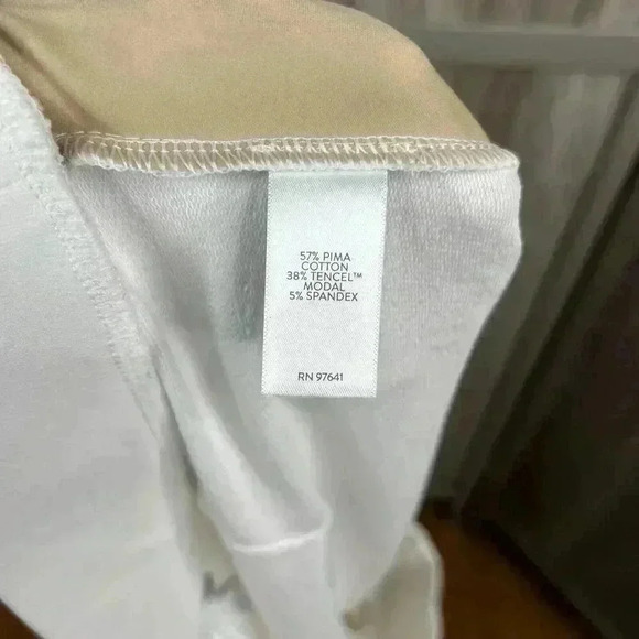 J Jill Pants XL White Color Pima Affinity French Terry Slim Crop - Picture 5 of 6